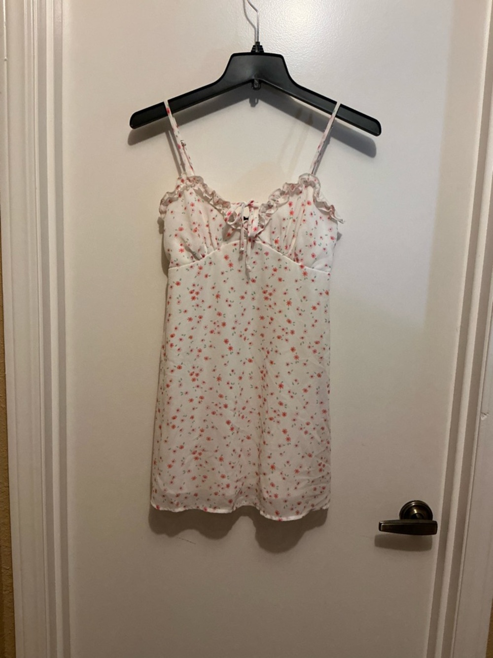 Floral Lace-Trim Slip Dress - Pink/White